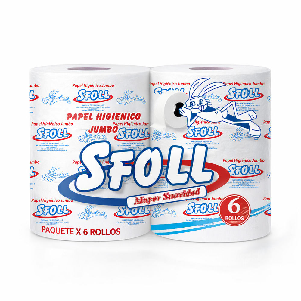 PAPEL HIGIENICO AZUL LISO PERSONALIZADO X 6 ROLLOS