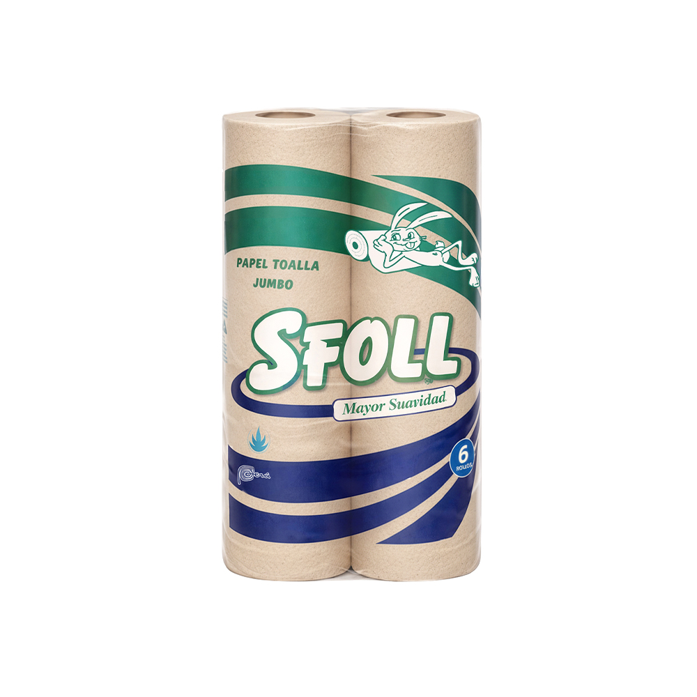 PAPEL TOALLA JUMBO ECOLÓGICO ECONÓMICO MARCA SFOLL