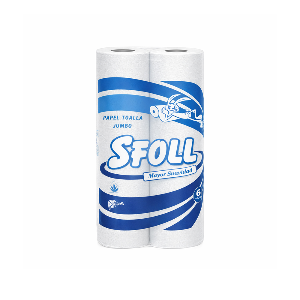 PAPEL TOALLA JUMBO BLANCO 120M APROX MARCA SFOLL