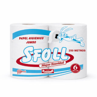Papel higiénico blanco 250M marca sfoll para instituciones